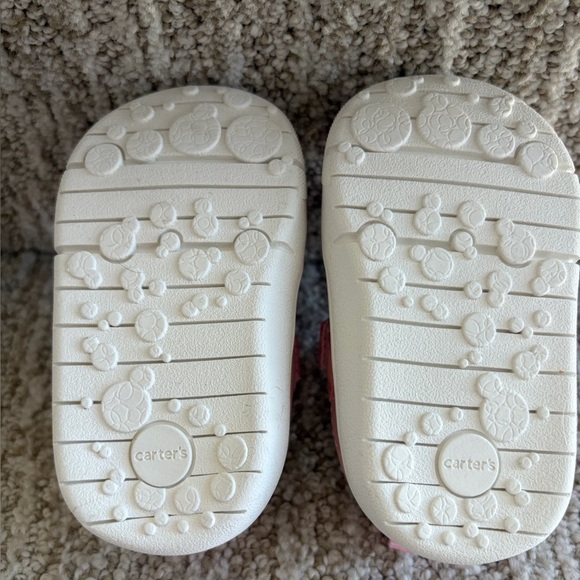 Carter’s Pink iridescent baby girl sneakers. Size 2. - Picture 8 of 9